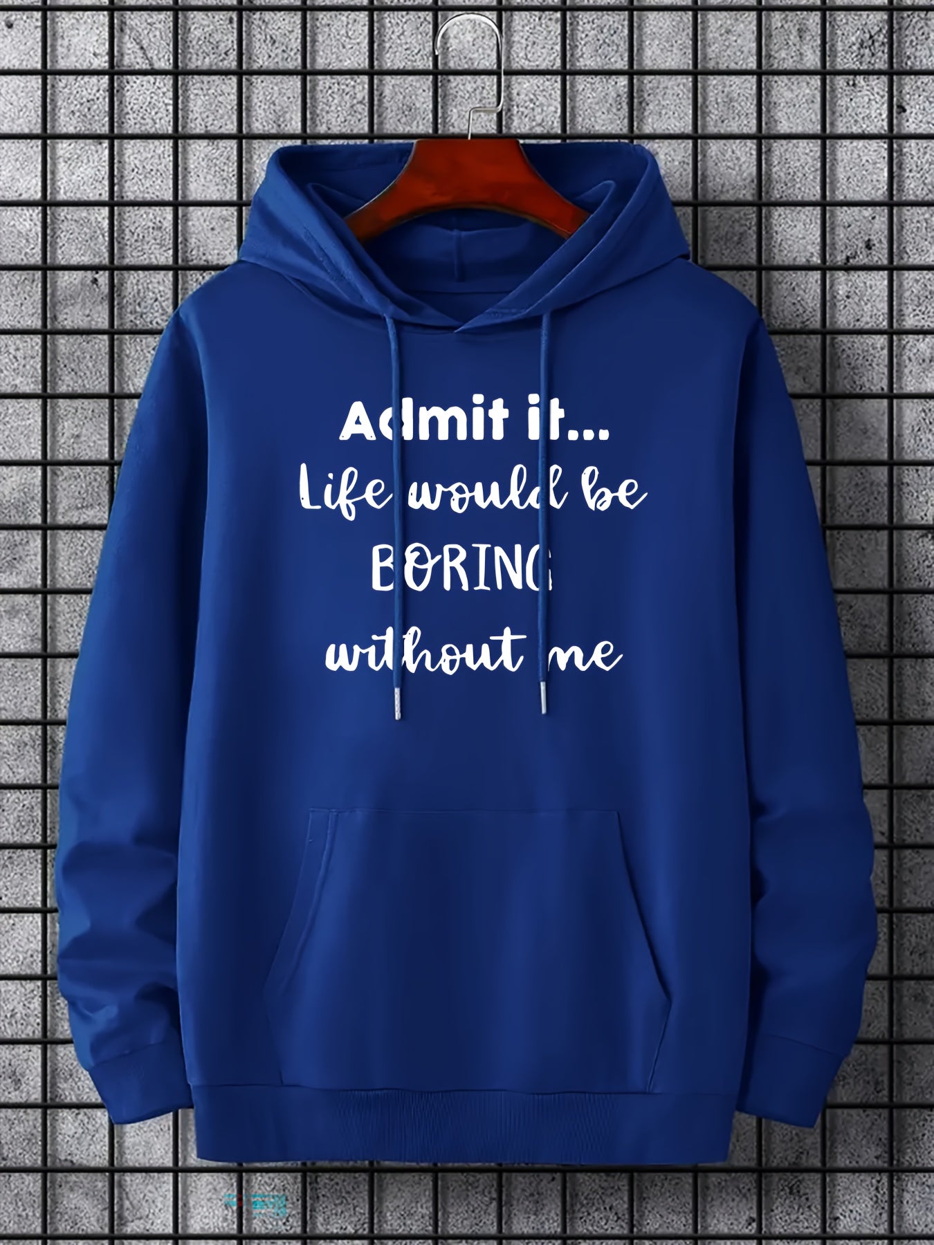 Funny Admit It Print Hoodie, Cool Novel Hoodies For Men, Men's Casual Graphic Design Pullover Hooded Sweatshirt With Kangaroo Pocket Streetwear For Winter Fall, As Gifts