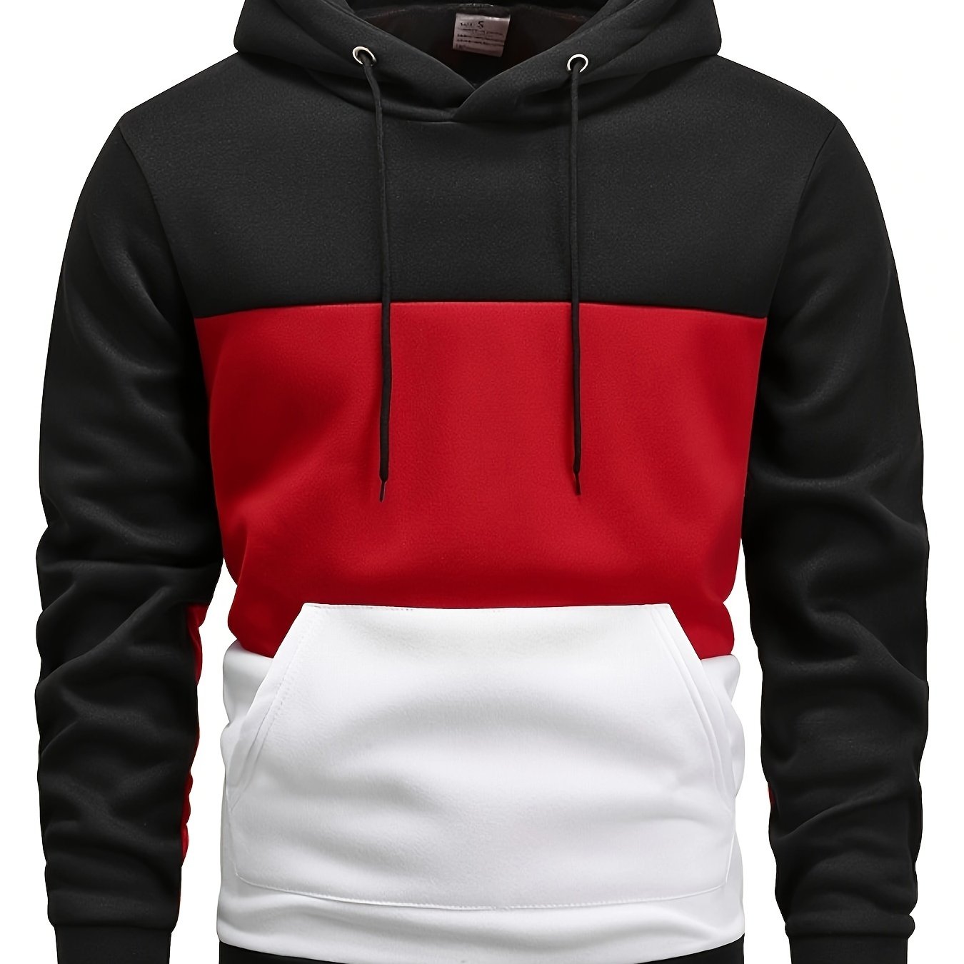 Color Block Hoodie, Cool Hoodies For Men, Men's Casual Graphic Design Pullover Hooded Sweatshirt With Kangaroo Pocket Streetwear For Winter Fall, As Gifts